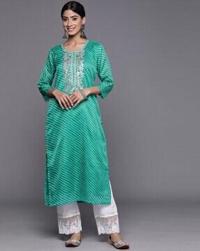 embellished straight kurta