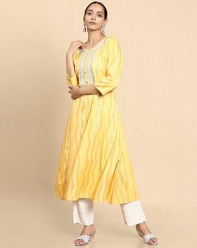 embellished straight kurti