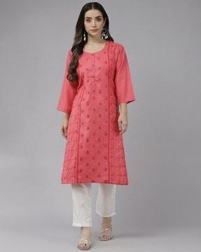 embellished straight kurti