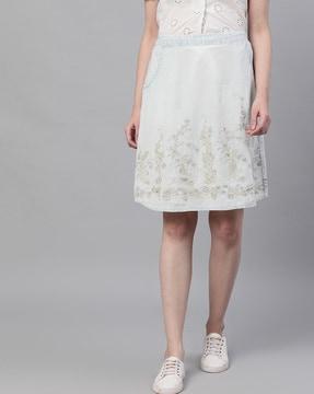 embellished straight skirt with insert pocket