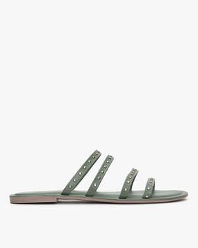 embellished strappy flat sandals