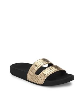 embellished strappy slides