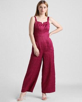 embellished strappy square-neck jumpsuit