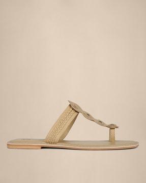 embellished t-strap flat sandals