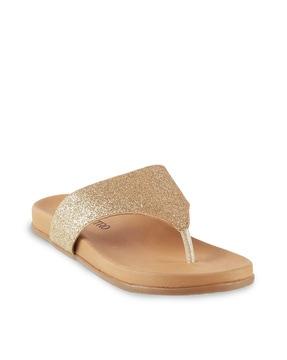 embellished t-strap flip-flops