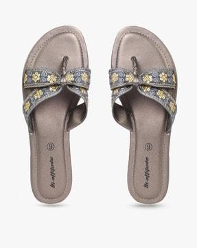 embellished t-strap sandals