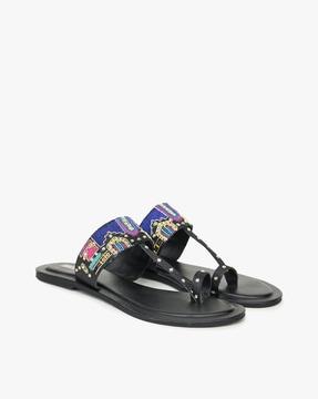 embellished t-strap sandals