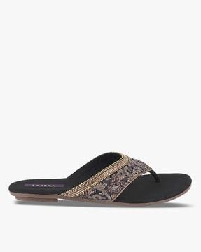 embellished thong-strap flat sandals