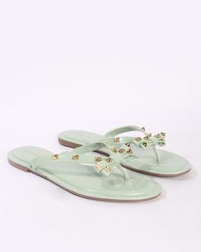 embellished thong-strap flat sandals