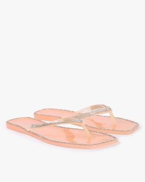 embellished thong-strap flat sandals