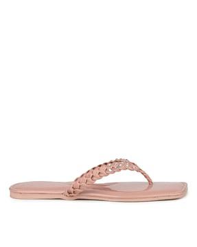 embellished thong-strap flat sandals