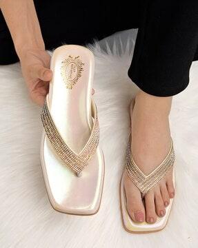 embellished thong-strap flat sandals