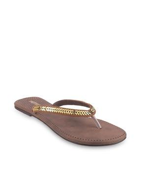 embellished thong-strap flip flops