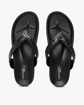 embellished thong-strap flip-flops