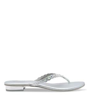 embellished thong-strap sandals