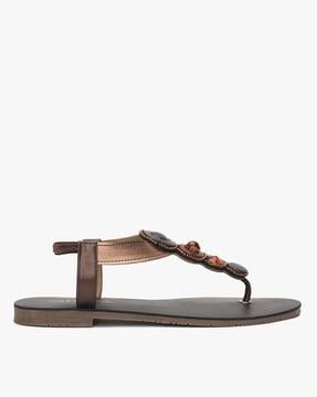 embellished thong-strap slingback flat sandals