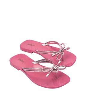 embellished thong-strap slip-on flip-flops