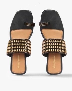 embellished toe-ring block heeled sandals