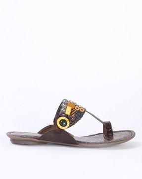 embellished toe-ring flat sandals