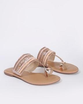 embellished toe-ring flat sandals