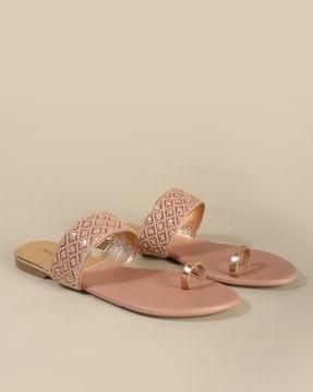 embellished toe-ring flat sandals