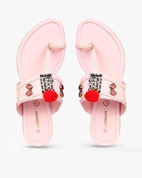 embellished toe-ring flat sandals