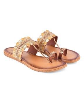 embellished toe-ring flat sandals