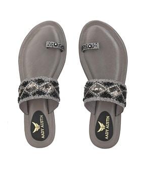 embellished toe-ring flat sandals