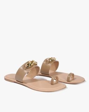 embellished toe-ring flat sandals