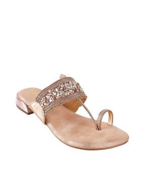 embellished toe-ring flip-flop