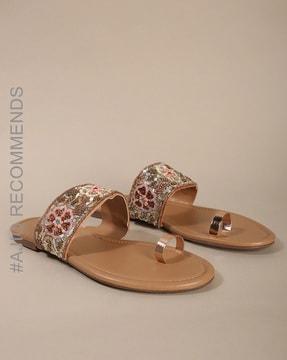 embellished toe-ring sandals