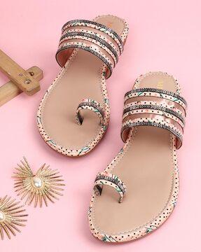 embellished toe-ring sandals