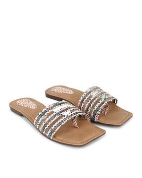 embellished toe-ring sandals