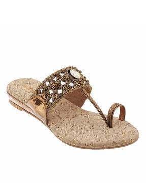 embellished toe-ring sandals