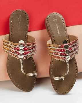 embellished toe-ring sandals
