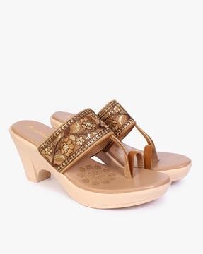 embellished toe-ring wedges sandals