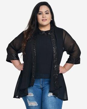 embellished top with shrug