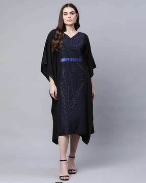 embellished v-neck kaftan kurta