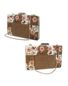 embellished wallet with detachable chain