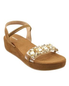 embellished wedges heeled sandals