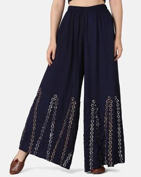 embellished wide leg palazzos