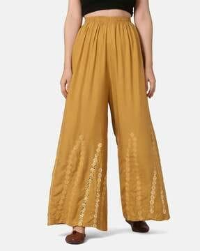 embellished wide leg palazzos