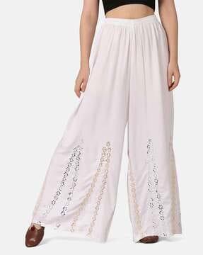 embellished wide leg palazzos