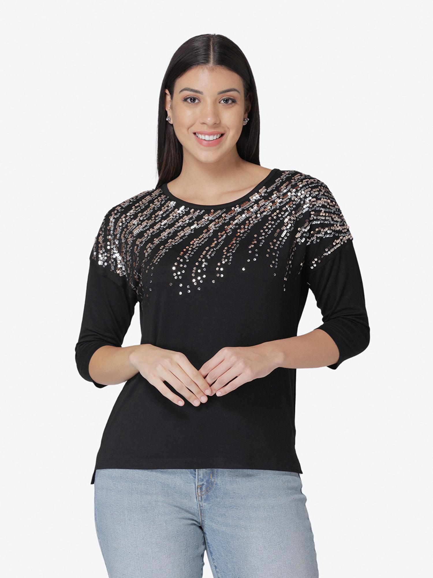 embellished women black top