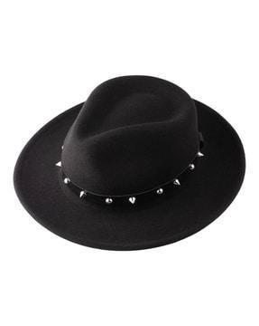 embellished wool felt floppy fedora hat