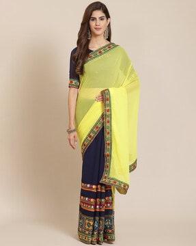 embellished work half &  half saree