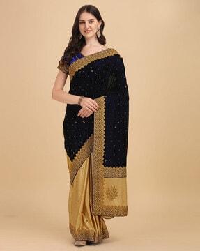 embellished woven saree