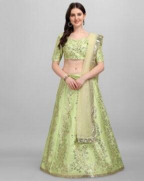 emblished flared lehenga choli set with dupatta