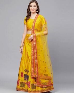 emblished flared lehenga choli set with dupatta