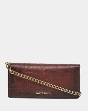 embossed genuine leather travel wallet
